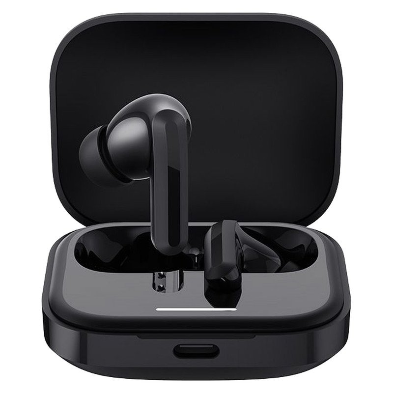 هدفون بلوتوثی شیائومی مدل Redmi Buds 5 با نویز کنسلینگ فعال (ANC)، درگاه شارژ USB Type-C، دارای نشانگر روی محفظه شارژ