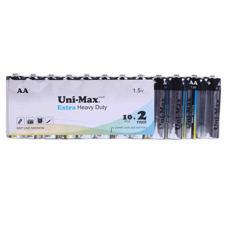 باتری قلمی یونی مکس مدل Extra Heavy Duty بسته 12 عددی