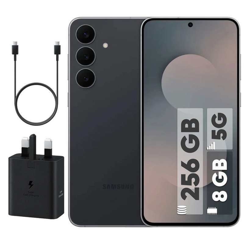 گوشی موبایل سامسونگ مدل Galaxy S25 FE دو سیم کارت ظرفیت 256 گیگابایت و رم 8 گیگابایت - به همراه شارژر 45 وات سامسونگ و کابل شارژ USB-C به طول 1.8 متر
