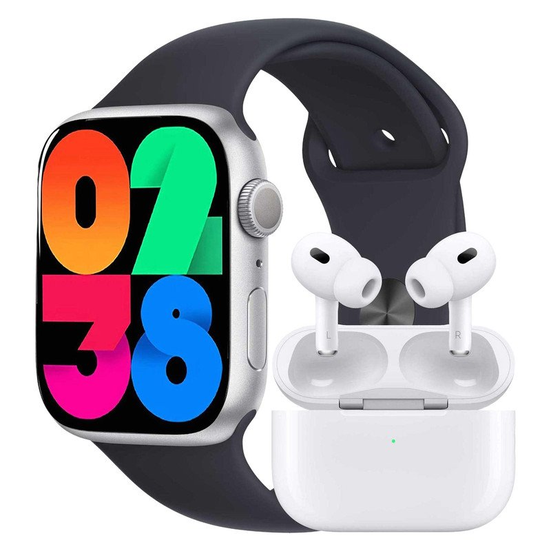 ساعت هوشمند ورنا مدل W45 Max with Airpod pro به همراه هدفون بلوتوثی