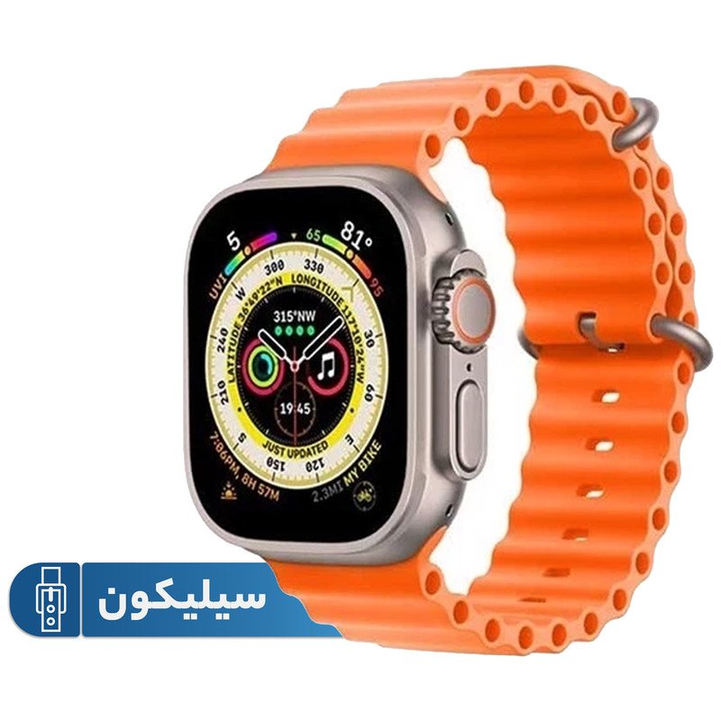 ساعت هوشمند مدل WS-61 ULTRA 2 به همراه 7 بند متنوع و شارژ بی سیم دارای دارای صفحه نمایش رنگی بند سیلیکون