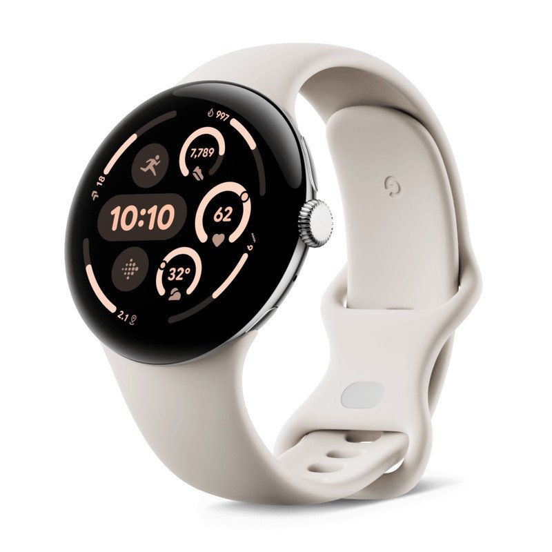 ساعت هوشمند 45 میلی‌متری گوگل مدل Pixel Watch 3 با بند سیلیکونی