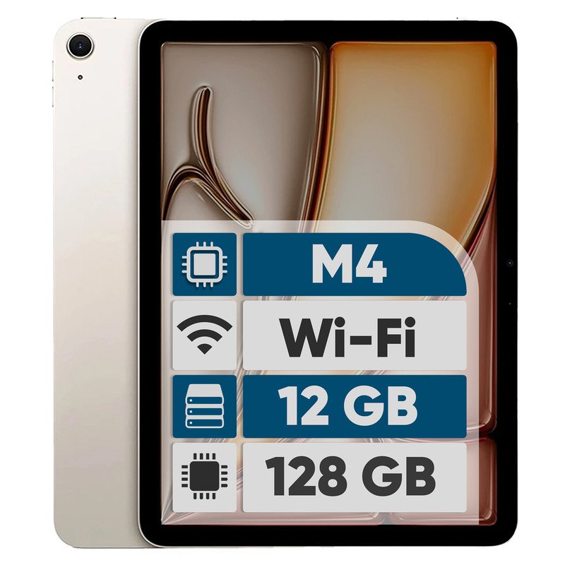 تبلت 13 اینچ اپل مدل iPad Air 2026 M4 Wi-Fi ظرفیت 128 گیگابایت و رم 12 گیگابایت، رزولوشن دوربین اصلی ۱۲ مگاپیکسل، پشتیبانی از قلم و کیبورد 