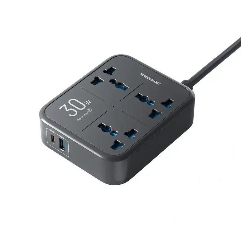 چندراهی برق محافظ دار پاورولوجی مدل  Power strip 3AC 3250W PWCUQC037