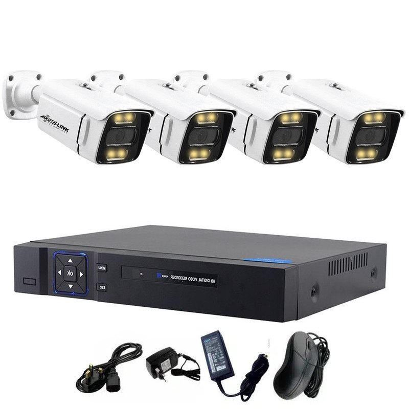 سیستم امنیتی کامل دوربین مداربسته مدل   AHD - PACKAGE WARM 04 AXESSLINK مجموعه 4 عددی