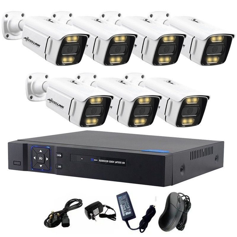 سیستم امنیتی کامل دوربین مداربسته اکسس لینک مدل AHD PACKAGE WARM 07 مجموعه 7 عددی
