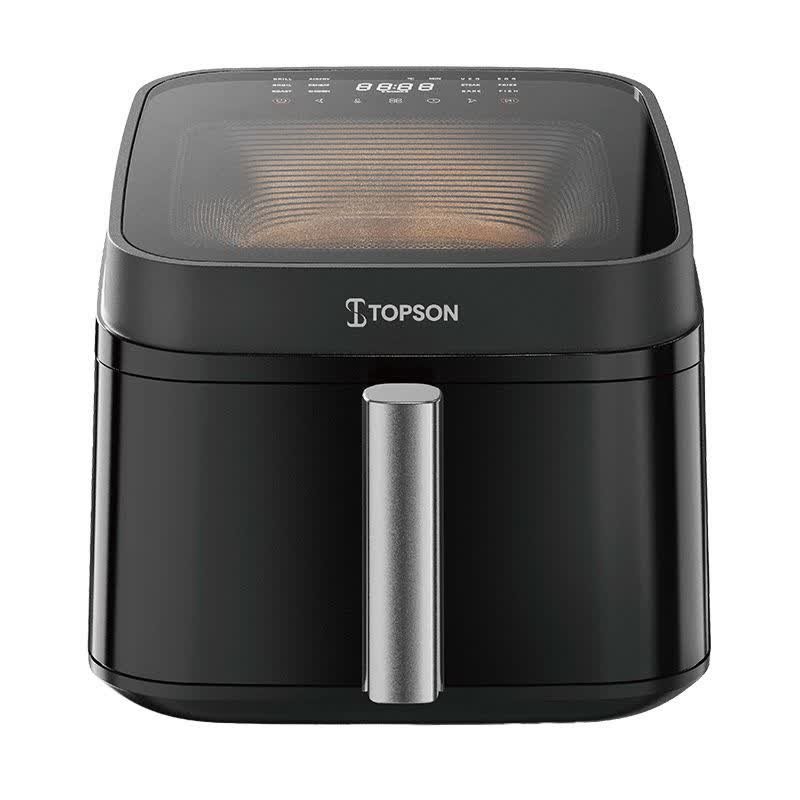 سرخ‌کن هواپز 6 لیتری تاپسون AF-T1065 با توان 1700 وات، دمای 80 تا 200 درجه، تایمر 60 دقیقه‌ای، بیش از 7 برنامه پخت و شست‌وشوی اقلام جانبی در ماشین ظرفشویی