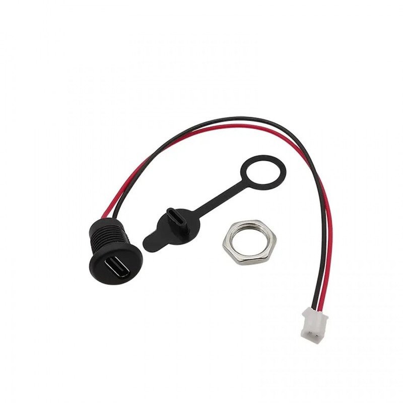 سوکت مادگی پنلی usb-c مدل درپوش دار کد ۱