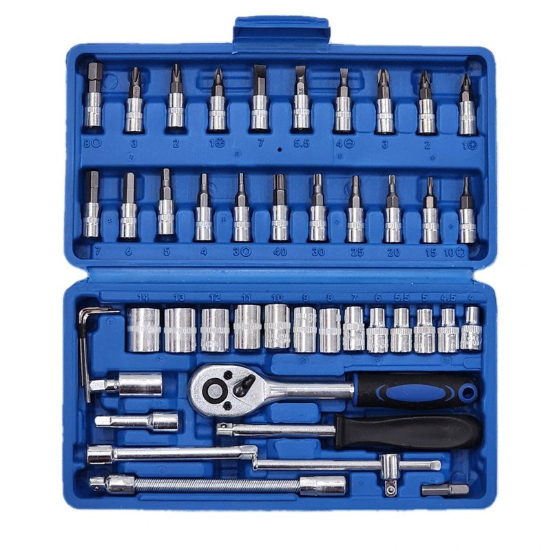 جعبه آچار بکس اوکی کد X46BLUE مجموعه 46 عددی
