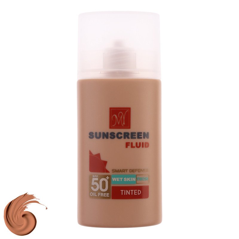 فلوئید ضد آفتاب رنگی مای SPF 50 مدل Smart Defense حاوی محافظ UVA و UVB ‌مناسب انواع پوست حجم 50 میلی‌ لیتر