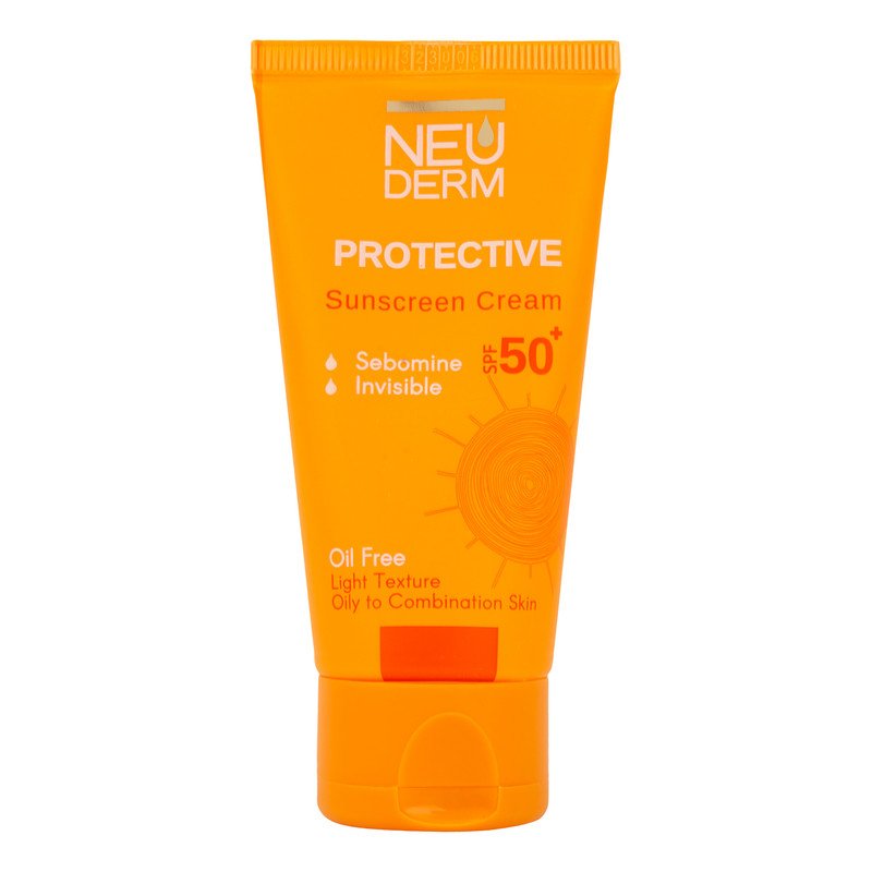کرم ضد آفتاب بدون رنگ نئودرم SPF 50 مدل PROTECTIVE ‌مناسب پوست‌های چرب و مختلط حجم 50 میلی‌لیتر