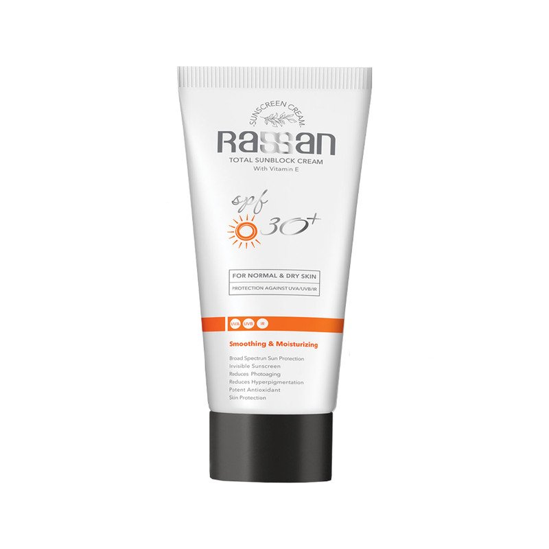 کرم ضد آفتاب بدون رنگ راسن SPF 30 مدل spectrun ‌مناسب پوست‌های معمولی حجم 40 میلی‌ لیتر