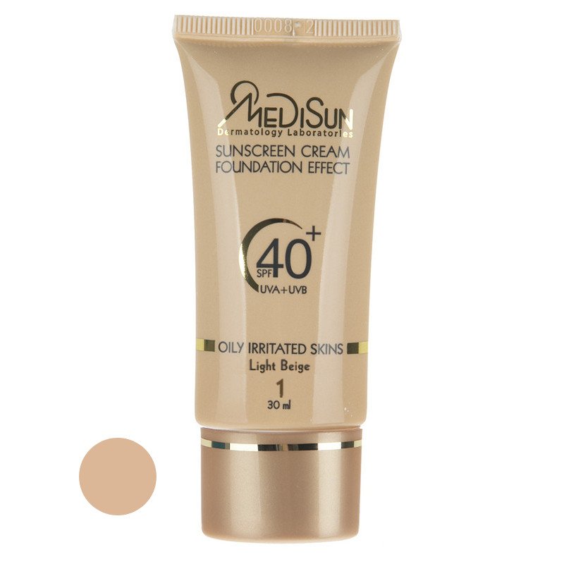 کرم ضد آفتاب رنگی مدیسان SPF40 مدل 1 مناسب پوست های چرب حجم 30 میلی لیتر