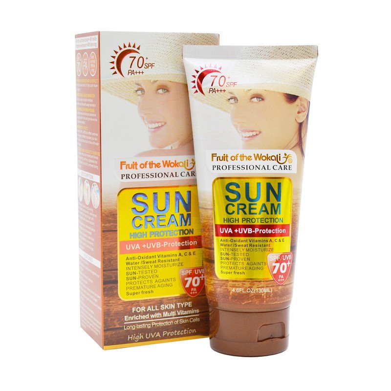 کرم ضد آفتاب بدون رنگ وکالی SPF 70 مدل Kp125 ‌‌مناسب برای انواع پوست  حجم 130 میلی لیتر