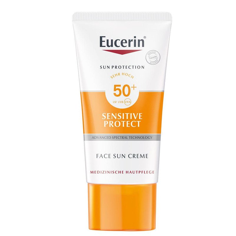 کرم ضد آفتاب بدون رنگ اوسرین SPF 50 مدل Sensitive Protect مناسب انواع پوست حجم 50 میلی لیتر