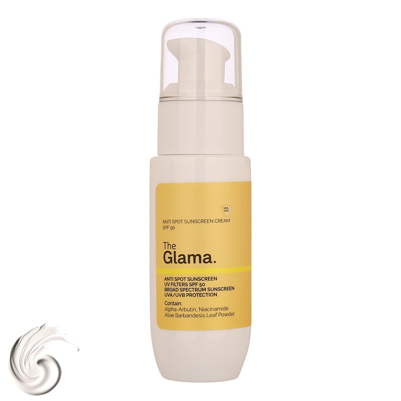 کرم ضد آفتاب ، ضد لک بی‌رنگ دست و صورت گلاما SPF 50 مدل Anti-Spot ‌محافظ UVA ، UVB مناسب برای انواع پوست حجم 50 میلی‌ لیتر