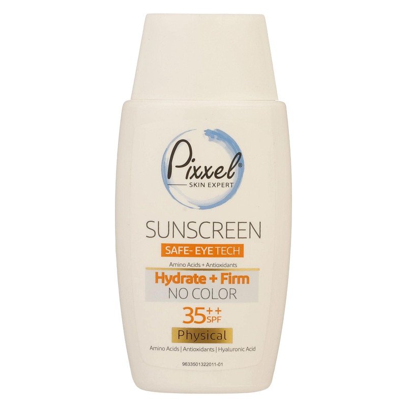 کرم ضد آفتاب بدون رنگ پیکسل SPF35 ‌مدل Physical مناسب انواع پوست‌ حجم 50 میلی‌لیتر