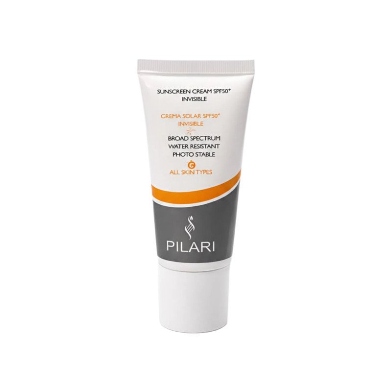 ضد آفتاب بی رنگ صورت پیلاری spf50+ مدل TT محافظ در برابر اشعه های UVA و UVB مناسب انواع پوست حجم ۵۰ میلی لیتر 