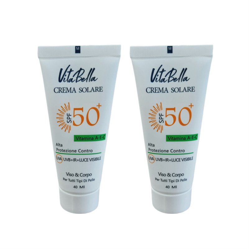 کرم ضدآفتاب بی‌رنگ ویتابلا SPF50 مدل 001 مناسب انواع پوست حجم 40 میلی‌لیتر مجموعه 2 عددی